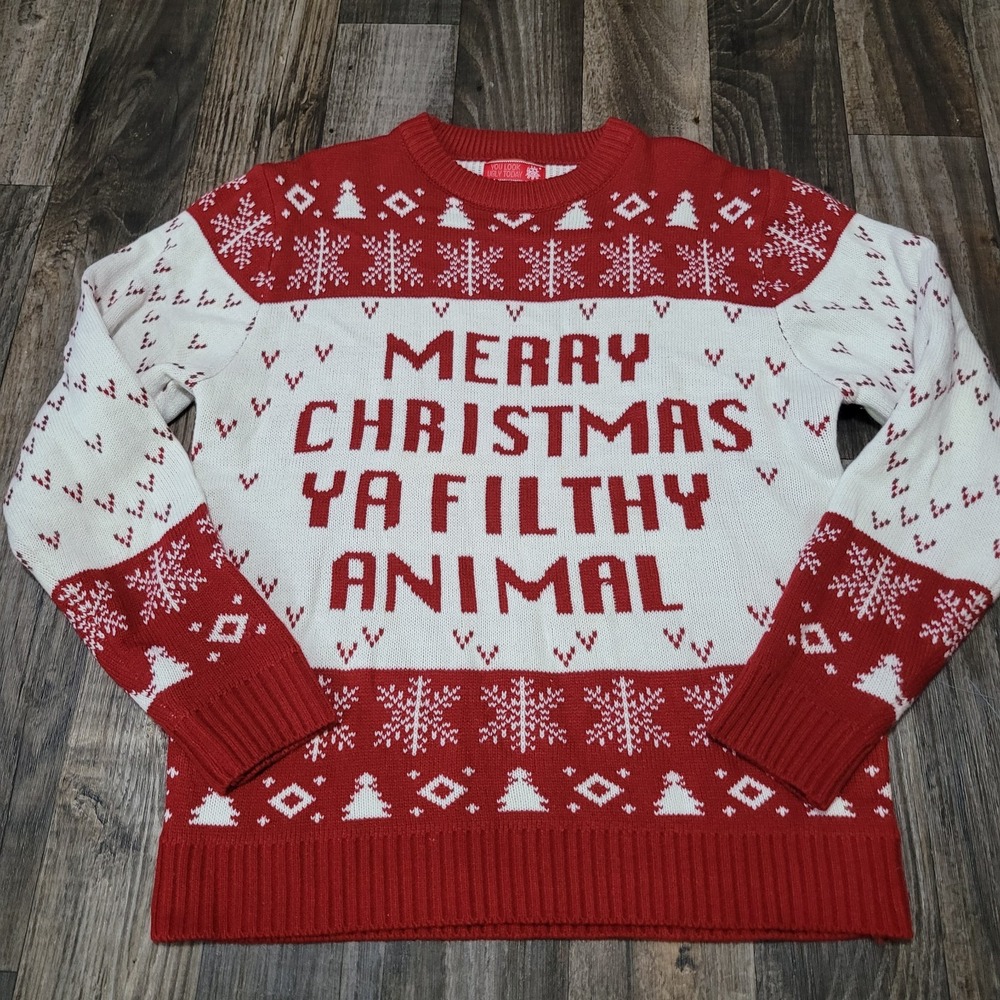 Home Alone Christmas Sweater Size Large Merry Christmas Ya Filthy Animal